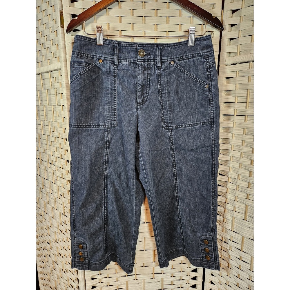 Khakis & Co Womens Sz 8 Denim Capri Pants Casual Leisure Vacation
